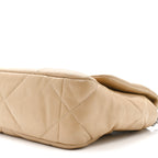 Goatskin Quilted Medium Chanel 19 Flap Dark Beige