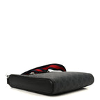 GG Supreme Monogram Web Small Flat Messenger Bag Black Grey