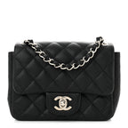 Caviar Quilted Mini Square Flap Black