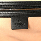 Calfskin Matelasse Sylvie Web Small GG Marmont Top Handle Shoulder Bag Black
