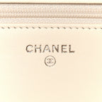 Lambskin Quilted CC Pearl Crush Wallet on Chain WOC White