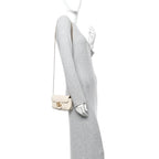 Calfskin Matelasse Super Mini GG Marmont Shoulder Bag White