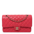 Caviar Quilted Medium Double Flap Pink