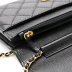 Caviar Quilted Miss Coco Wallet On Chain WOC Black