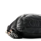 Pebbled Calfskin Medium New Jackie Shoulder Bag Black