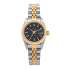 Stainless Steel 18K Yellow Gold 26mm Oyster Perpetual Datejust Watch Black 69173