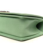 Caviar Quilted Medium Boy Flap Green