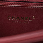 Iridescent Caviar Quilted Medium CC Filigree Vanity Case Burgundy