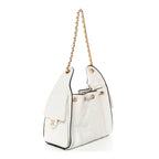 Braided Raffia Calfskin Quilted Small Chanel 25 Handbag White Black
