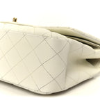 Caviar Quilted Jumbo Double Flap White