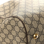 GG Supreme Monogram Textured Dollar Calfskin Web Medium Ophidia Carry-On Duffle Bag Beige Ebony New Acero