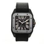 ADLC Titanium Nylon 38mm Santos 100 Chronograph Automatic Watch Black