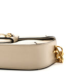 GG Supreme Monogram Small Horsebit 1955 Chain Shoulder Bag Beige Mystic White