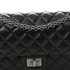 Aged Calfskin Quilted 2.55 Reissue 225 Flap Black