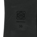 Calfskin Wedge Riding Boots 38 Black