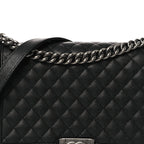 Caviar Quilted New Medium Boy Flap Black