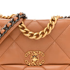 Lambskin Quilted Medium Chanel 19 Flap Brown