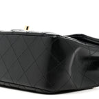 Lambskin Quilted Mini Rectangular Flap Black