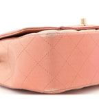 Metallic Lambskin Quilted Ombre Mini Rectangular Flap Pink