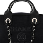 Mixed Fibers Small Deauville Bowling Bag Navy Blue