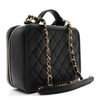 Caviar Quilted Medium CC Filigree Vanity Case Black