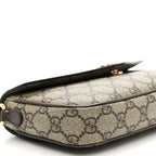 GG Supreme Monogram Textured Dollar Calfskin Web Mini Ophidia Envelope Shoulder Bag Beige Ebony New Acero