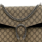 GG Supreme Monogram Medium Dionysus Shoulder Bag Black