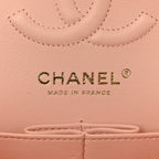Lambskin Quilted Small Double Flap Light Orange