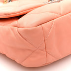 Lambskin Quilted Medium Chanel 19 Flap Light Orange