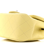 Lambskin Quilted Mini Square Flap Yellow