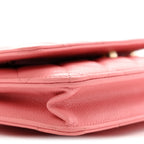 Caviar Quilted Wallet on Chain WOC Pink