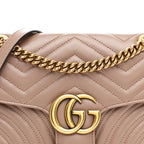 Calfskin Matelasse Small GG Marmont Shoulder Bag Porcelain Rose