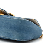 Denim Matelasse Mini Pearly GG Marmont Shoulder Bag Blue
