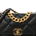 Lambskin Quilted Large Chanel 19 Flap Black