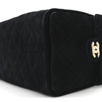 Suede Quilted Small Chanel 25 Handbag Black