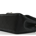 Lambskin Quilted Mini Rectangular Flap Black