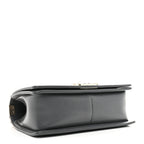 Caviar Quilted Medium Boy Flap Dark Grey