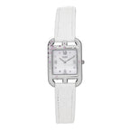 Stainless Steel Alligator Diamond Pink Sapphire Mother of Pearl 23mm Cape Cod Quartz Watch Blanc
