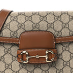 GG Supreme Monogram Duomo Lux Horsebit 1955 Soft Small Shoulder Bag Beige Ebony Sundial