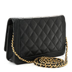 Caviar Quilted Boy Wallet On Chain WOC Black
