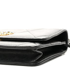 Lambskin Quilted Chanel 19 Wallet On Chain WOC Black