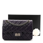 Aged Calfskin Quilted 2.55 Reissue Mini Flap Dark Purple
