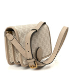 GG Supreme Monogram Textured Dollar Calfskin Mini Retro Interlocking G Flap Shoulder Bag Beige Mystic White Oatmeal
