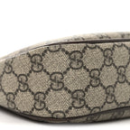 GG Supreme Monogram Textured Dollar Calfskin Web Small Ophidia GG Handbag Beige Ebony New Acero