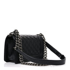 Caviar Quilted Small Boy Flap Black