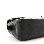 Caviar Quilted Medium Double Flap Black