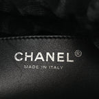 Denim Quilted Floral Print Mini Chanel 22 Black Grey