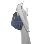 Suede Quilted Medium Chanel 25 Handbag Blue