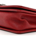 Caviar Quilted Medium Boy Flap Red