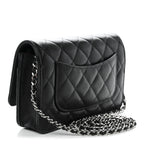 Caviar Quilted Wallet on Chain WOC Black